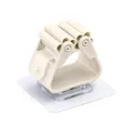 Heavy duty wall-mounted self-adhesive mop holder with roller grip in cream finish - 17g / Beige