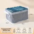 Medium transparent PVC mesh storage box with steel frame for jeans organization - Medium (30x24x17cm)