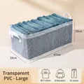 Μεγάλο διαφανές κουτί οργάνωσης ντουλάπας PVC με χαλύβδινο πλαίσιο για διπλωμένα ρούχα - Μεγάλο (47x28x20cm)