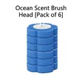 6-pack blue flower-shaped disposable toilet brush replacement heads with ocean scent - 6 Pieces Pack / 6 Pieces Ocean Scent Refill Heads