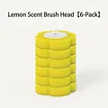 Pack of 6 lemon scented yellow flower-shaped disposable toilet brush refill heads - 6 Pieces Pack / 6 Pieces Lemon Scent Refill Heads