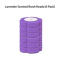 Six pack of lavender scented disposable flower-shaped toilet brush sponge refills - 6 Pieces Pack / 6 Pieces Lavender Scent Refill Heads