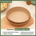 Set of 20 brown round air fryer paper liners for oil-proof kitchen baking tools - Round Style / Round Bag 20 Pieces/Pack
