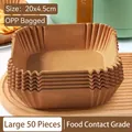 Set of 50 square disposable food-grade parchment paper liners for air fryer, 20x4.5cm - Square Style / Large Bag 50 Pieces/Pack