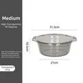 Bassine en plastique PP gris transparent pour linge, taille moyenne 31,5 cm de large - M / Gris Transparent