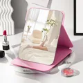 Pink foldable portable desktop makeup mirror measuring 19.7 cm width by 15.3 cm height - L / Pink