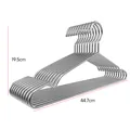 Heavy duty stainless steel clothes hangers with anti-slip design, 44.7cm width, 10 pack - Regular Fit / 45cm