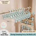 Light blue non-marking plastic pant hangers with clips for skirts and trousers - Upgraded Thickened Style / Cloud Blue