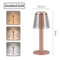Lampe de table rechargeable moderne or anodisé minimaliste avec 3 couleurs de lumière - Or Anodisé / Gradation 3 Couleurs (Avec Chargeur) / Or