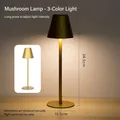Dimmable gold LED rechargeable table lamp with 3 color light modes and size dimensions. - Gold (3-Color Light + Charger) / Touch Switch