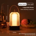 Lampe de bar à LED rechargeable avec effet de flamme chaude et dôme - Lampe Cage Portable (Mode Flamme) / Chargeur US (Grand)
