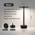 Sleek black aluminum LED table lamp with Type-C charging port and touch switch control - 3 Color Touch Stepless Dimming / Black