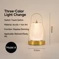 Elegant rechargeable LED portable table lamp with crystal shade and gold metal handle - Style A (BZTD-080) / Single Light