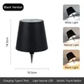 Black modern LED wine bottle lamp with Type-C charging port and 3 light modes - Three-Color Dimmable Conical / Plastic Style-TYPE C / Black