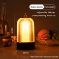 Lampe de table LED rechargeable pour bar avec effet de flamme chaude et trois modes réglables - Lampe Cage (Mode Flamme) / Chargeur US (Petit)