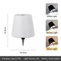 Creative white LED wine bottle topper lamp with Type-C charging and 3 color modes - Three-Color Dimmable Conical / Plastic Style-TYPE C / White