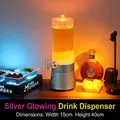 2L silberner leuchtender Bierspender mit Zapfhahn und LED-Beleuchtung für Bar - Einzelleuchte / Kapazität / Silber
