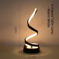 Creative S-shaped spiral LED rechargeable desk lamp with warm white light for bars - Warm White Light (Charger Included) / Push Button Switch