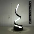 Modern S-shaped minimalist LED desk lamp with white light for bar and home decor - White Light (Charger Included) / Push Button Switch