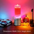 2L Silber Biergiraffen-Spender mit lebendiger mehrfarbiger LED-Beleuchtung für Bars - Regenbogen / Kapazität / Silber
