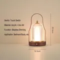 Lampe de table LED portable minimaliste avec abat-jour en acrylique et base brune - Style F (BZTD-080)