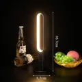 Modern black cordless oval LED table lamp with cool white light for bar decor setups - Inner Ring Style (With Charger) / Cool White