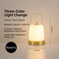 Veilleuse LED portable moderne avec poignée dorée et gradation tactile continue, Style G - Style G (BZTD-080)