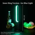 Creative LED bar table lamp with ice blue ring light and 35.7cm height - Inner Ring Style (With Charger) / Ice Blue Light