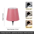 Lámpara de botella de vino LED rosa recargable con atenuación táctil y tres modos - Atenuación de 3 colores / Modelo de Hierro (Tipo-C) / Rosa