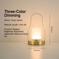 Lampe de table LED minimaliste portable avec variateur tactile et finition or chaud - Style H (BZTD-080)