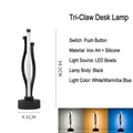 Modern wavy LED desk lamp with button switch and three color modes for bars and bedrooms. - Three-Claw Style / Black Style (34.5x9.5cm) with Charger / White