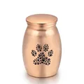 Piccola urna cineraria in oro rosa per animali con design a zampa di cuore, 16x25mm. - Oro rosa