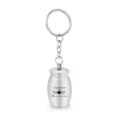 16x25mm silver mini cremation urn keychain engraved with memorial heart and wings design - Silver