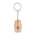 Mini rose gold cremation urn keychain with heart engraving for pet or human memorial - Rose Gold
