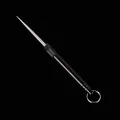 Portable retractable titanium alloy toothpick and utility tool with keychain ring. - Black Alloy Toothpick / Black