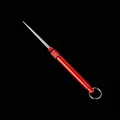 Portable red titanium alloy toothpick and EDC tool with keychain ring - Red Alloy Toothpick / Red