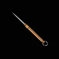 Portable titanium alloy toothpick and outdoor EDC tool with handy keychain ring - Gold