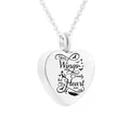 Memorial silver heart-shaped stainless steel cremation urn necklace for loved ones - Heart Memorial Urn Pendant / Silver