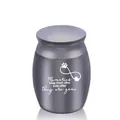 Small metal pet cremation keepsake urn with sentimental memory engraving for ashes - Black