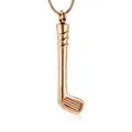 Gedetailleerde weergave van een roségouden golfclub crematie-urn hanger voor de as - Golfclub Stijl (787844134) / Roségoud