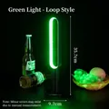 Kreative elliptische LED-Bar-Tischlampe mit grünem Ambientelicht - Innerer Ring Stil (Mit Ladegerät) / Grün