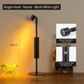 Minimalist black rechargeable LED bar lamp with warm white light and single head - Basic A Style Single Head / Touch Switch / Warm White
