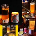 2L LED-beleuchteter Bierturm-Dispenser mit Zapfhahn für Bars, Partys und KTV-Nutzung - Spendertrommel Mit Deckel (Sockel Nicht Enthalten) / Ersatz-Trommelzubehör / Transparent