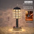 Wiederaufladbare Kristall-Bar-Tischlampe mit warmweißem LED-Licht für Ambiente - Knopfschalter (Mit Ladegerät) / Warmweiß
