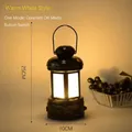 Retro 25cm LED rechargeable lantern table lamp with warm white light and metal finish - Warm White Light Style / With Charger