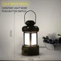 Retro bronze rechargeable LED lantern table lamp with white light for patio and bar decor - White Light Style / With Charger
