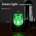 Rechargeable green LED bar lamp with faceted crystal shade for atmosphere - Standard Green Light (With Charger) / Push Button Switch