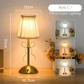 Style C Elegant gold bow table lamp with 3-color light settings and fabric shade - Style C - Fabric Shade Butterfly Lamp / 3-Color Dimming-USB Rechargeable