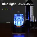 Blue LED rechargeable bar lamp crystal atmosphere night light for table decoration - Standard Blue Light (With Charger) / Push Button Switch