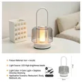 Modern white portable rechargeable LED night light with Type-C port - Touch Switch / White